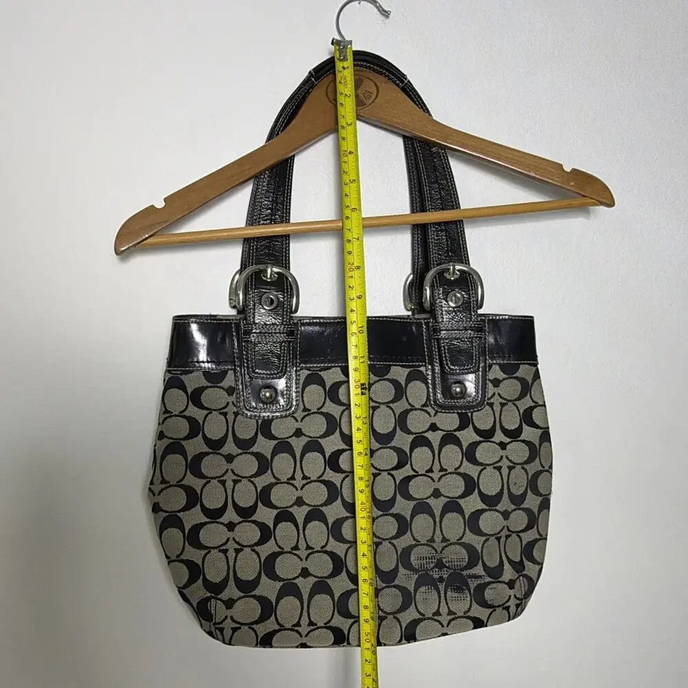 Vintage Y2K Coach Soho Pleated Signature Jacquard Shoulder Bag F15047 READ Black